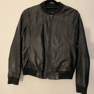 Biker black leather jacket